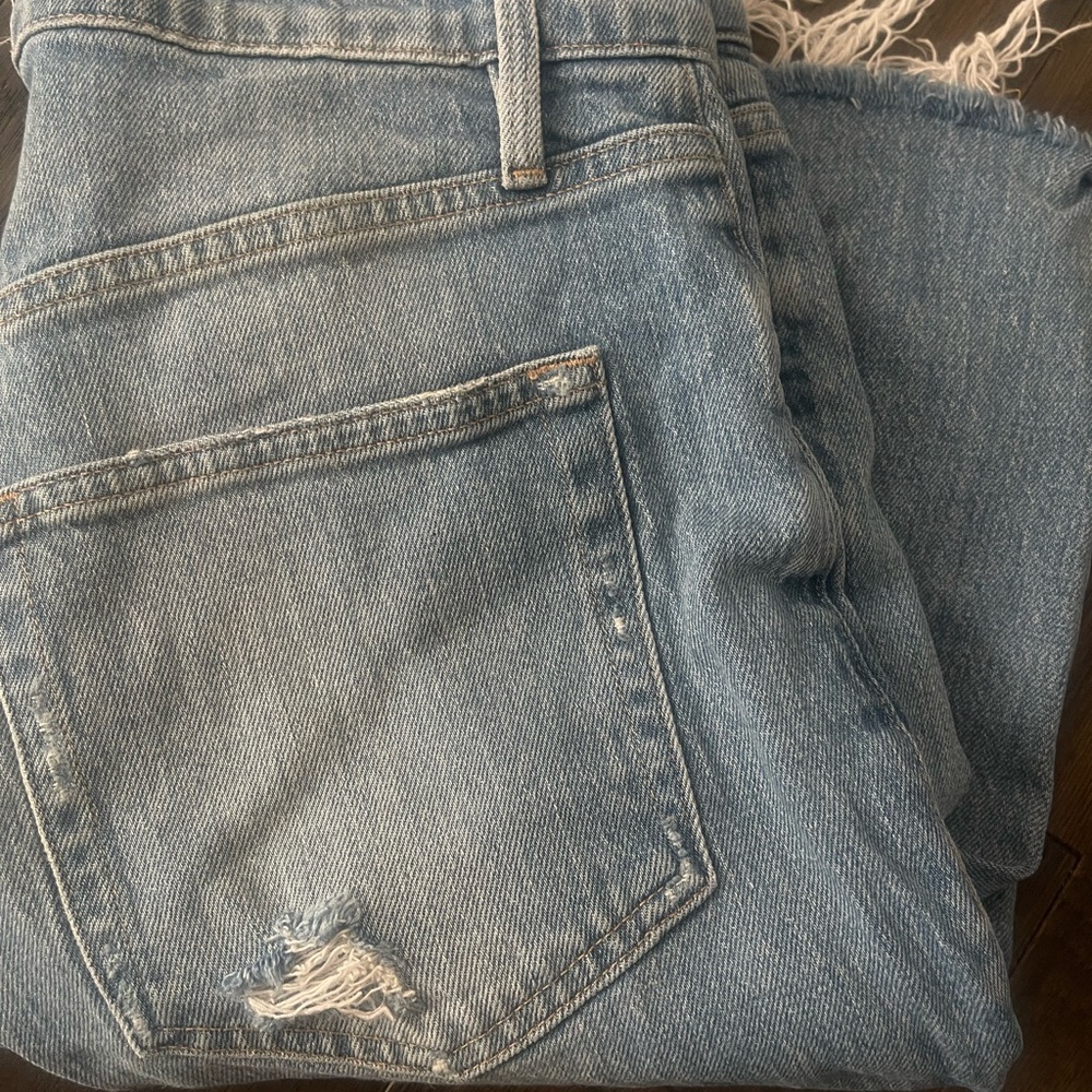 Frame Denim Le Vintage Bermuda Blue Jean Shorts Distressed High-Waisted - Picture 6 of 7